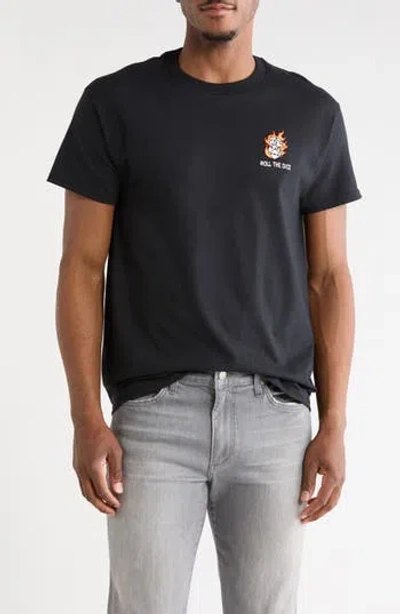 Riot Society Roll The Dice Embroidery T-shirt In Black