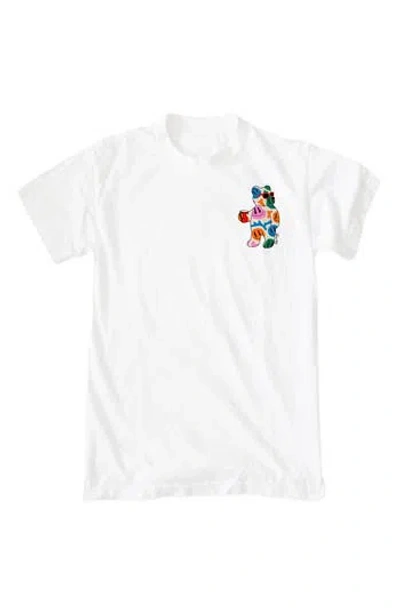 Riot Society Smiley Bear Cotton Graphic Tee In White