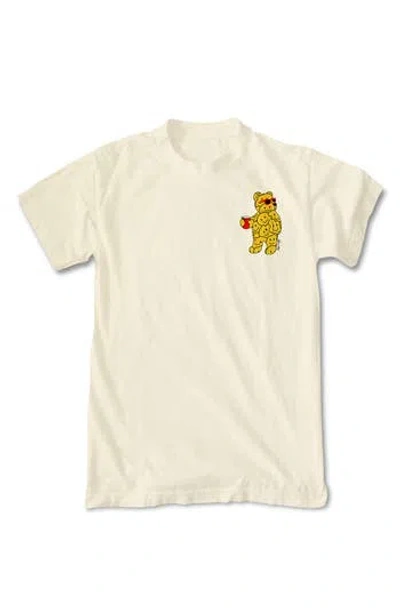 Riot Society Smiley Bear Graphic T-shirt In Cream