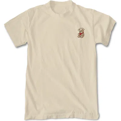 Riot Society Teddy Cowboy Embroidered Cotton T-shirt In Cream