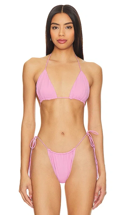 Riot Swim Bixi Bikini Top In Bubblegum