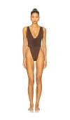 Riot Swim Echo One Piece Swimsuit In Brown