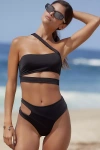 Riot Swim High-waisted Cutout Bikini Bottoms In Black