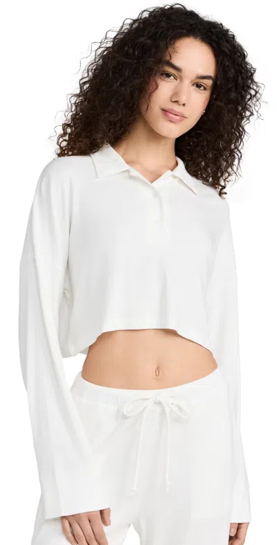 Riot Swim Rory Oversized Crop Top Dove In White