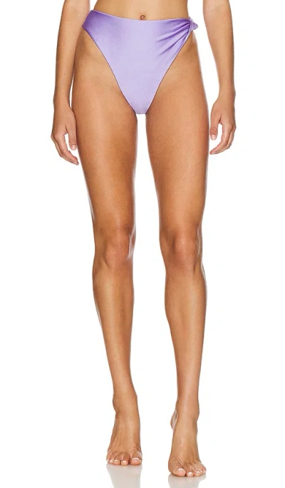 Riot Swim Side Twisted Bikini Bottom In Orchid