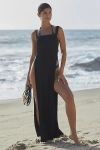 Riot Swim Sleeveless Square-neck Cover-up Dress In Black