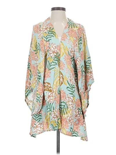 Pre-owned Rip Curl 3/4 Sleeve Blouse In Green