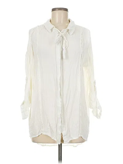 Pre-owned Rip Curl 3/4 Sleeve Blouse In Ivory
