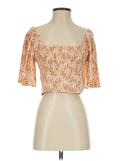 Pre-owned Rip Curl 3/4 Sleeve Blouse In Orange