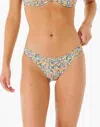 Rip Curl Afterglow Floral Bikini Bottom In Green Multi In Green