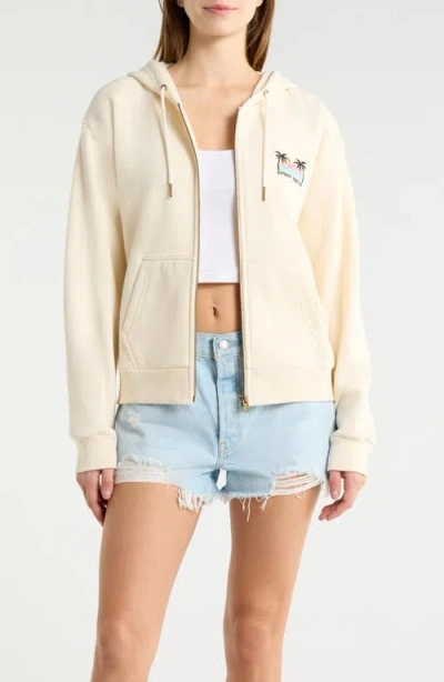 Rip Curl Aloha Zip-up Fleece Hoodie In Neutral