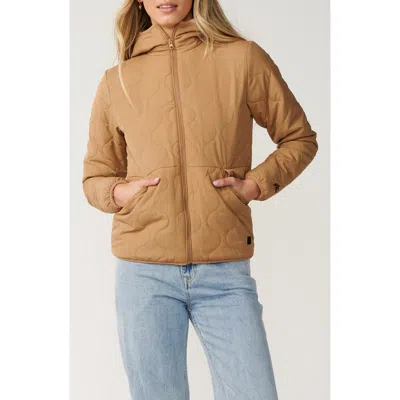 Rip Curl Anti-series Anoeta Classic Quilted Hooded Jacket In Brown
