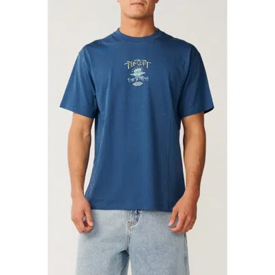 Rip Curl Arch Search Cotton Graphic T-shirt In Blue