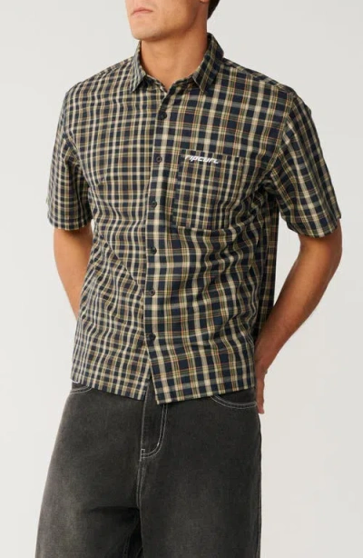 Rip Curl Archive Mix Up Check Short Sleeve Cotton Button-up Shirt In Multi