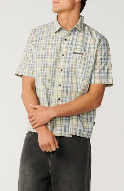 Rip Curl Archive Mix Up Check Short Sleeve Cotton Button-up Shirt In Multi