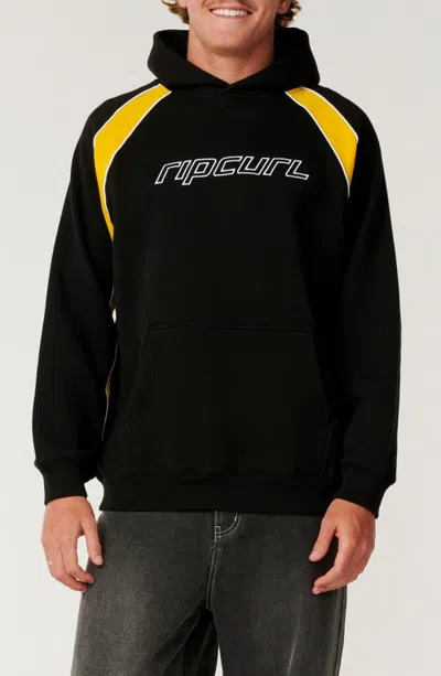 Rip Curl Archive Panel Ride Pulllver Hoodie In Black
