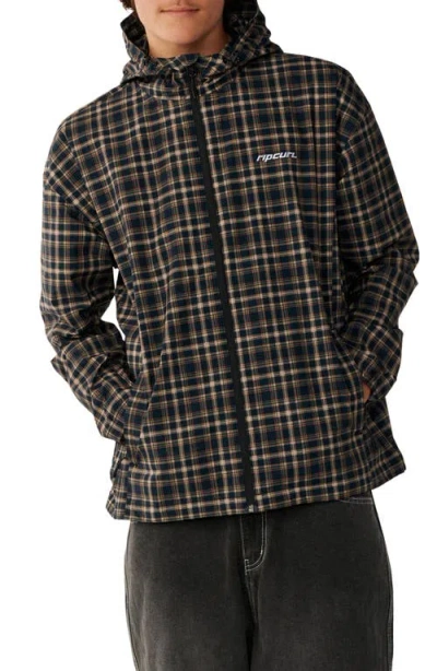 Rip Curl Archive Plaid Hooded Jacket In Multi