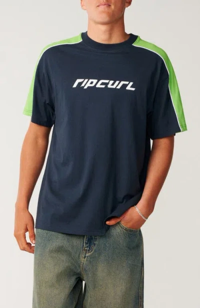 Rip Curl Archive Up Top Graphic Cotton T-shirt In Blue