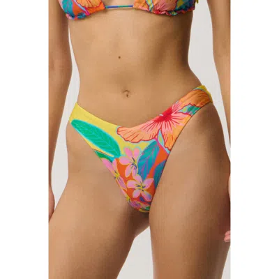 Rip Curl Bliss Cheeky High Leg Bikini Bottoms In Multi