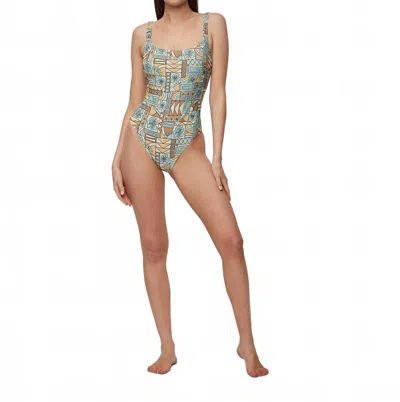 Rip Curl Block Party D-dd Good Coverage One Piece In Blue In Burgundy