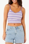 Rip Curl Bobbi Stripe Crop Tank In Purple