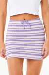 Rip Curl Bobbi Stripe Knit Miniskirt