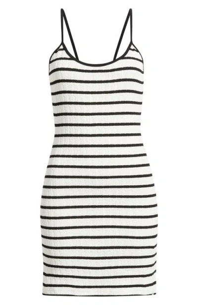 Rip Curl Bobby Stripe Sleeveless Minidress In Black