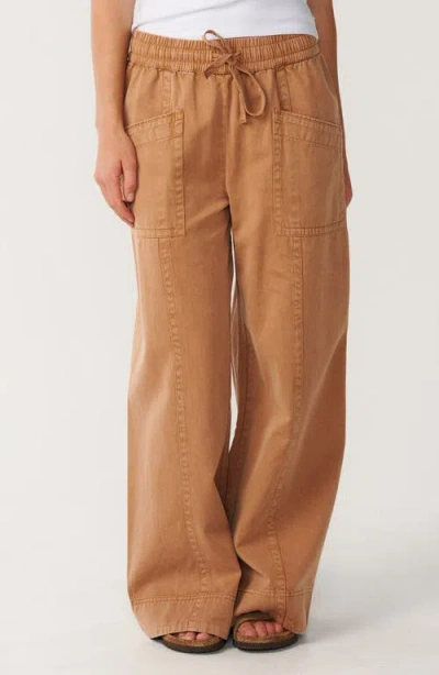 Rip Curl Bossa Nova Cotton Twill Drawstring Pants In Brown
