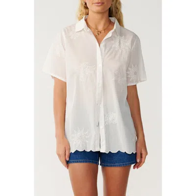 Rip Curl Bossa Nova Embroidered Shirt In White