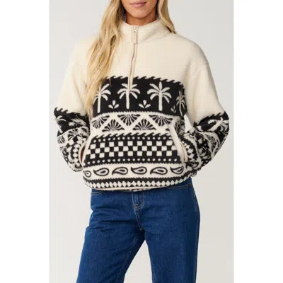 Rip Curl Bossa Nova Quarter Zip Fleece Pullover In White