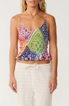 Rip Curl Bossa Nova Smocked Crop Camisole In Multi