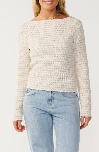 Rip Curl Bossa Nova Texture Long Sleeve Top In White