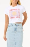 Rip Curl Cala Fitted Crop Graphic T-shirt In White