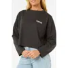 Rip Curl Cala Long Sleeve Crop Graphic T-shirt In Washed Black