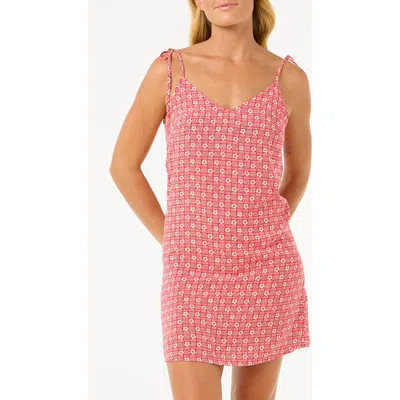 Rip Curl Cala Mayor Floral Sundress In Red