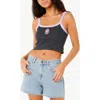 Rip Curl Cala Nights Crop Tank In Washed Black