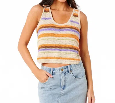 Rip Curl Cala Nights Knit Crop Top In Lights Orange In Multi