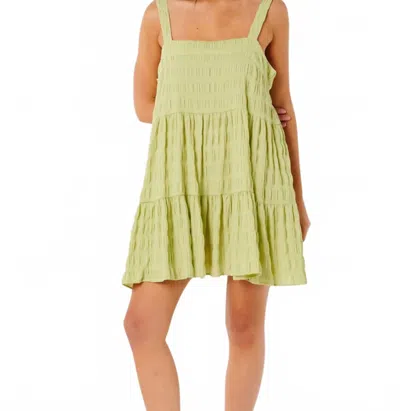 Rip Curl Cala Nights Seersucker Mini Dress In Sage Green