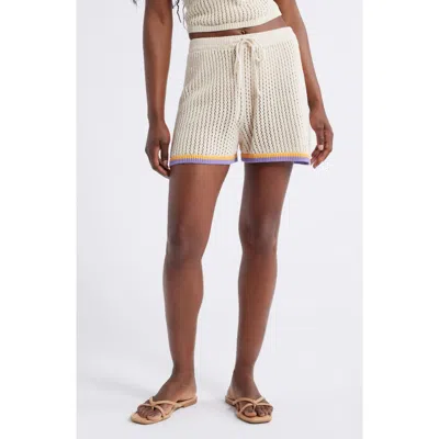 Rip Curl Cala Vadella Crochet Shorts In Off White