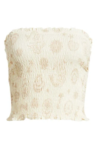 Rip Curl Catalina Island Smocked Tube Top In Brown