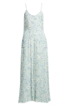 RIP CURL CHAMBRAY FLORAL PRINT JUMPSUIT