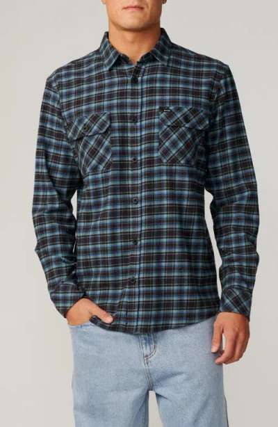 Rip Curl Check Cotton Button-up Shirt In Blue
