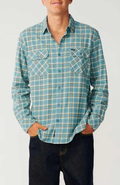 Rip Curl Check Cotton Button-up Shirt In Blue