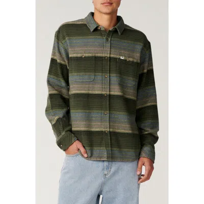 Rip Curl Classic Surf Baja Cotton Flannel Button-up Shirt In Dark Olive