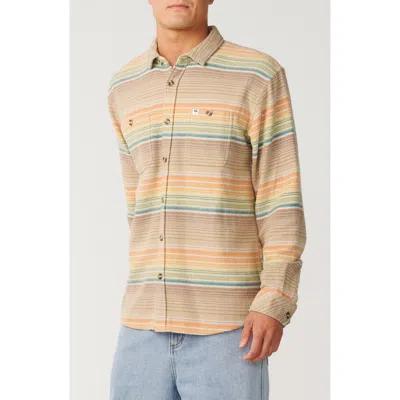Rip Curl Classic Surf Baja Cotton Flannel Button-up Shirt In Neutral