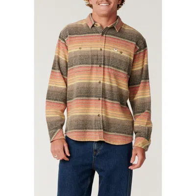 Rip Curl Classic Surf Baja Cotton Flannel Button-up Shirt In Washed Black