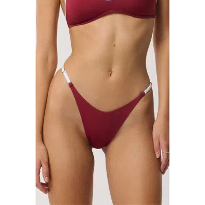 Rip Curl Classic Surf Bare Cheeky Bikini Bottoms In Burgundy