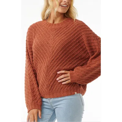 Rip Curl Classic Surf Cotton Blend Jumper In Rust