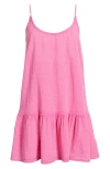 Rip Curl Classic Surf Cotton Cover-up Minidress In Hot Pink