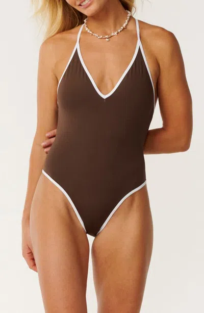 Rip Curl Classic Surf One-piece Swimsuit In Brown